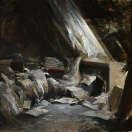 Le grenier - 81 x 65 cm