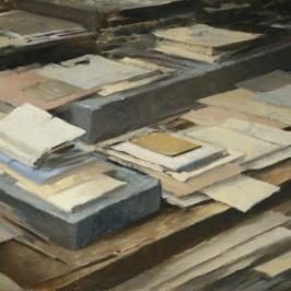 Pierres et papiers lithographiques 3 - 24  x 32 cm