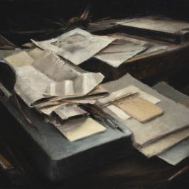 L'atelier de gravure, les papiers 2 -33 x 46 cm